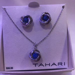 Tahari Silver Earrings/Necklace Set